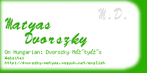 matyas dvorszky business card